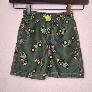 John Deer Kids Tractor Print Green Shorts 2t